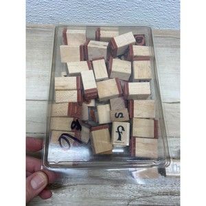 Mixed Brands Alphabet Wood Mounted Rubber Stamps